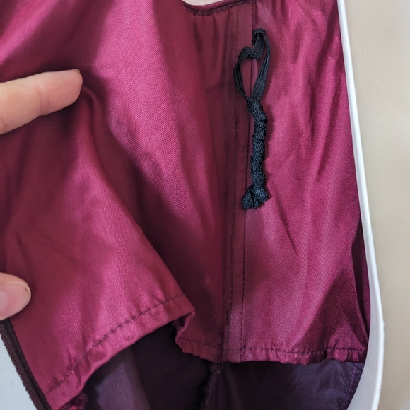 Vintage LA GLO Red Maroon Velvet Spaghetti Strap Midi Prom Party Dress - Picture 7 of 14